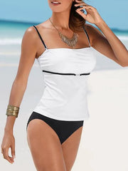 Quick Drying Belly Covering Split Solid Color Bikini