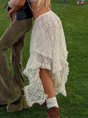 Lace Multi-Layered Casual Irregular Edge Skirt