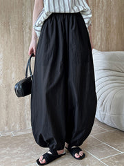 Elasticity Solid Color Split-Joint Harem Pants High Waisted Trousers Pants