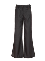 Buttoned Striped Flared Pants Loose Trousers Suit Pants