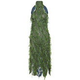 SORA Shaggy Green Halter Midi Dress