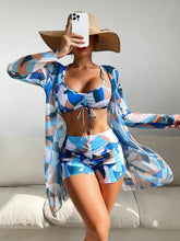 Swimming High -waist Long -sleeved Bikini Suit