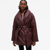 Catalina Oversized Leather Parker Blanket Coat