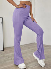 Going Out Flared Pants Skinny Elastics Solid Color Casual Pants Bottoms