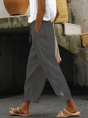 Women's Casual Lace Small Lace Patchwork Pants