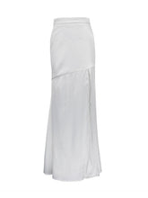 Solid Color Split-Joint Split-side Zipper High Waisted Loose Skirts Bottoms