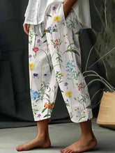 Women's Floral Design Print Lace-Up Loose With Elastic Waist Casual Pants