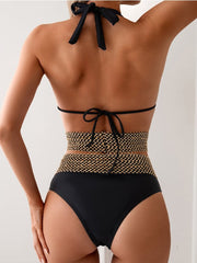 Women's Sexy Metallic Color Block Beach Sexy Bikini