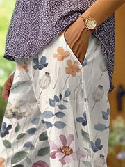 Women's Floral Print Casual Trousers