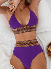Women's Art Hawaiian Contrast Print Tankini Swimsuit