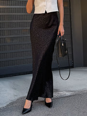 Jacquard Leopard Split-Joint Bodycon High Waisted Skirts Bottoms