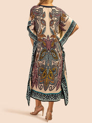 Vintage Bohemian Print Oversized Blouse
