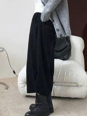 Elasticity Solid Color Split-Joint Harem Pants Wide Leg Trousers Pants