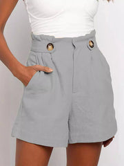 Pleated Split-Joint High Waisted Loose Shorts Bottoms