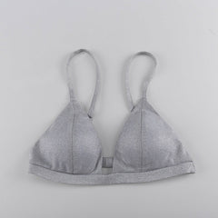 SPARKLE GLITTER SANTORINI BRALETTE TOP SILVER