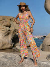 Bohemia Loose Sleeveless Floral Printed V-Neck Jumpsuit