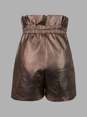 Striped High Waisted Shorts Bottoms