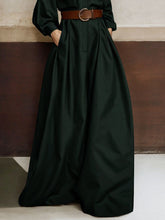 Elasticity No Belt Pockets Solid Color Loose Wide Leg Trousers Casual Pants Bottoms