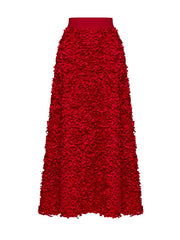 Solid Color Three-Dimensional Flower A-Line High Waisted Skirts Bottoms