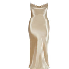 Nova - Backless Satin Slip Maxi Dress