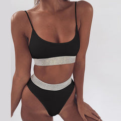 white bathing suit Bandeau Bikini