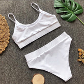 white bathing suit Bandeau Bikini