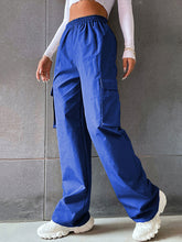 Elasticity Pockets Split-Joint High Waisted Loose Trousers Pants