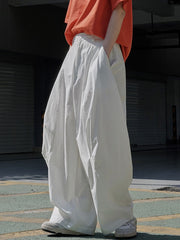 Solid Color Split-Joint Loose Wide Leg Trousers Casual Pants Bottoms