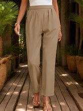 Elasticity Pleated Solid Color High Waisted Loose Trousers Pants