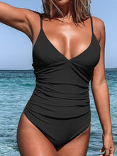 Women's One Piece Swimsuit Tummy Control V Neck Bathing One Piece Swimsuit