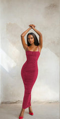 Corset Ruched Maxi Dress