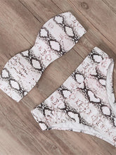 White Snakeskin Bikini Swimwear Women  Brazilian Bikini Set Push Up