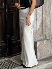 No Belt Solid Color Bodycon High Waisted Skirts Bottoms