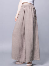 Vintage Loose 3 Colors Ramie Cotton Wide Leg Pants