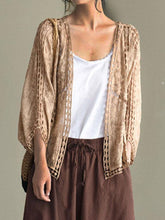 Women's Jacquard Hollow Out Cotton Short Cardigans