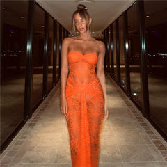 Emilyn Ruched Lace Maxi Dress