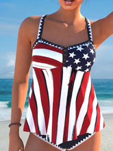 Women's Vacation Flag Printed Two-Piece Swimsuit Set