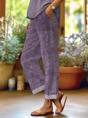 Women's Retro Loose Pocket Patchwork Casual Pants