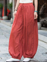 Vintage Wide Leg Loose Solid Color Bloomers Pants