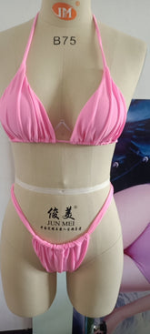 Bikini Strap Solid Color Chest Pad Push Up