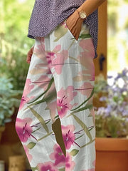 Women's Art Floral Loose Casual Pants (With Pockets)