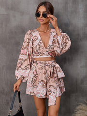 Bohemia Puff Sleeves High Waisted Floral Jumpsuit