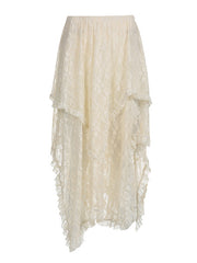 Lace Multi-Layered Casual Irregular Edge Skirt