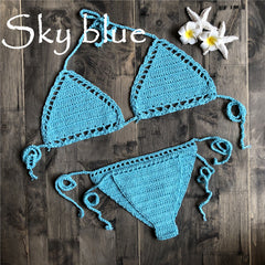 Crochet Halter Bikini Bra
