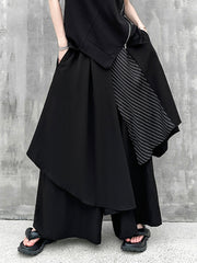 Asymmetric Split-Joint Loose Wide Leg Trousers Pants