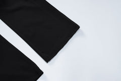 Bella Contrast Trim Square Neck Crop Top & Flare Pants Set