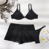 Push-Up Bikini Set Sexy Swimsuit Women Mesh Pants