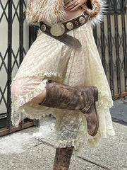 Lace Multi-Layered Casual Irregular Edge Skirt