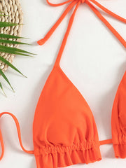 3 Piece Orange Bikini Set