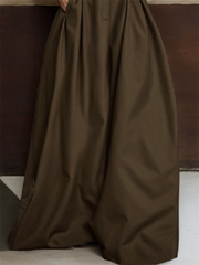 Elasticity No Belt Pockets Solid Color Loose Wide Leg Trousers Casual Pants Bottoms